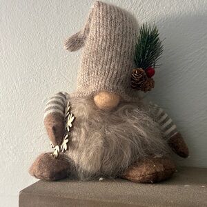 Holiday Gnome with Brown and Gray Accents